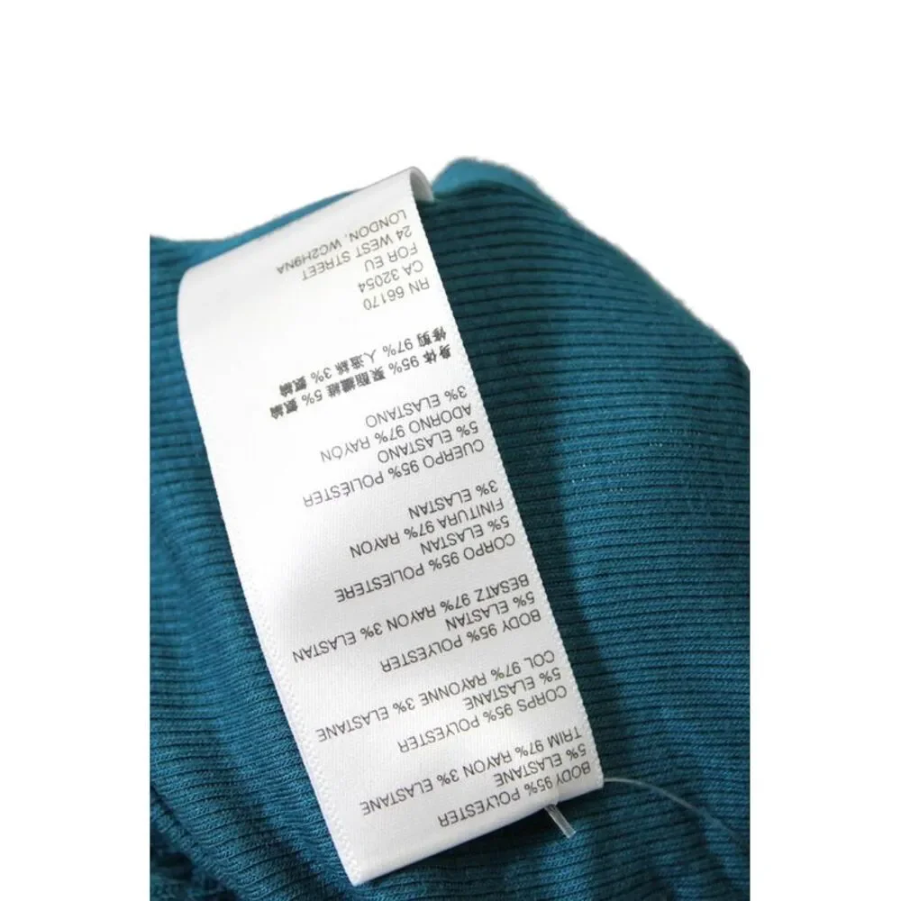 Free People Womens 3/4 Sleeve Cold Shoulder Open Knit Sweater Blue Size Medium